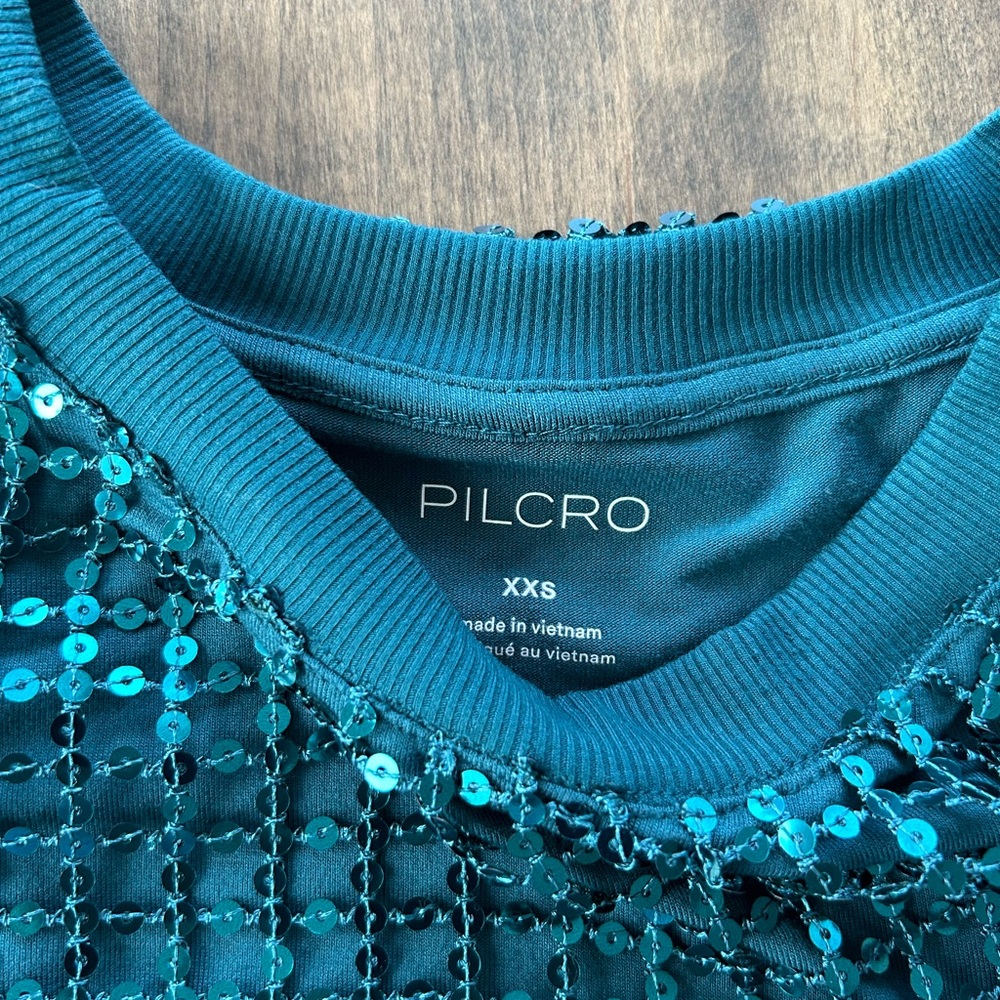 Pilcro Long-Sleeve Sequin Top by Antropologie 💚⭐️⭐️ - Picture 7 of 12